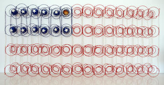 #Flag No. 3_ Society Tensions# 1992 120 x 80 x 8cm Mixedmedia
